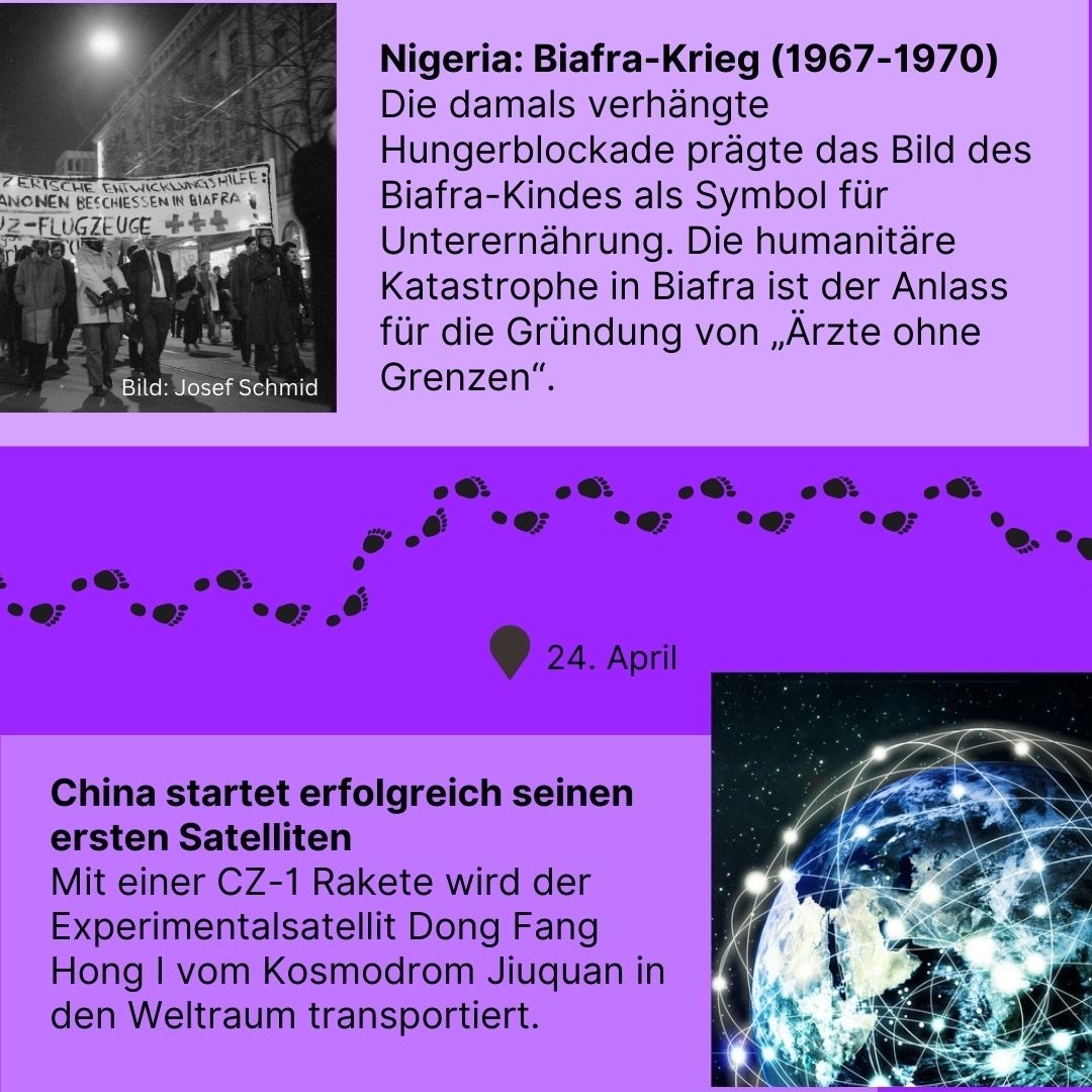 Zeitreise 1970 I Biafra-Krieg und China startet seinen ersten Satelliten