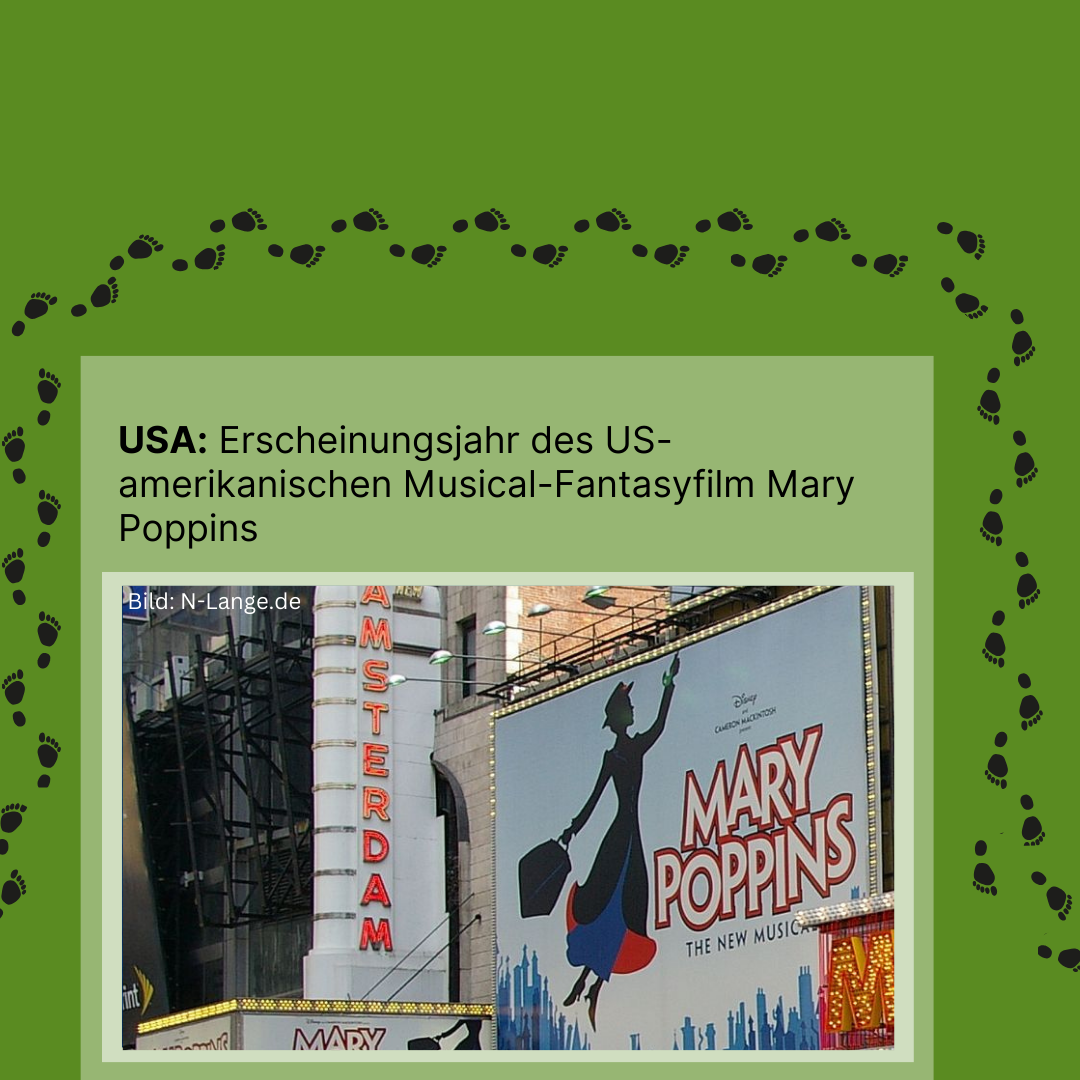 Zeitreise 1964 | Erscheinung des amerikanischen Musical-Fantasyfilms "Mary Poppins"