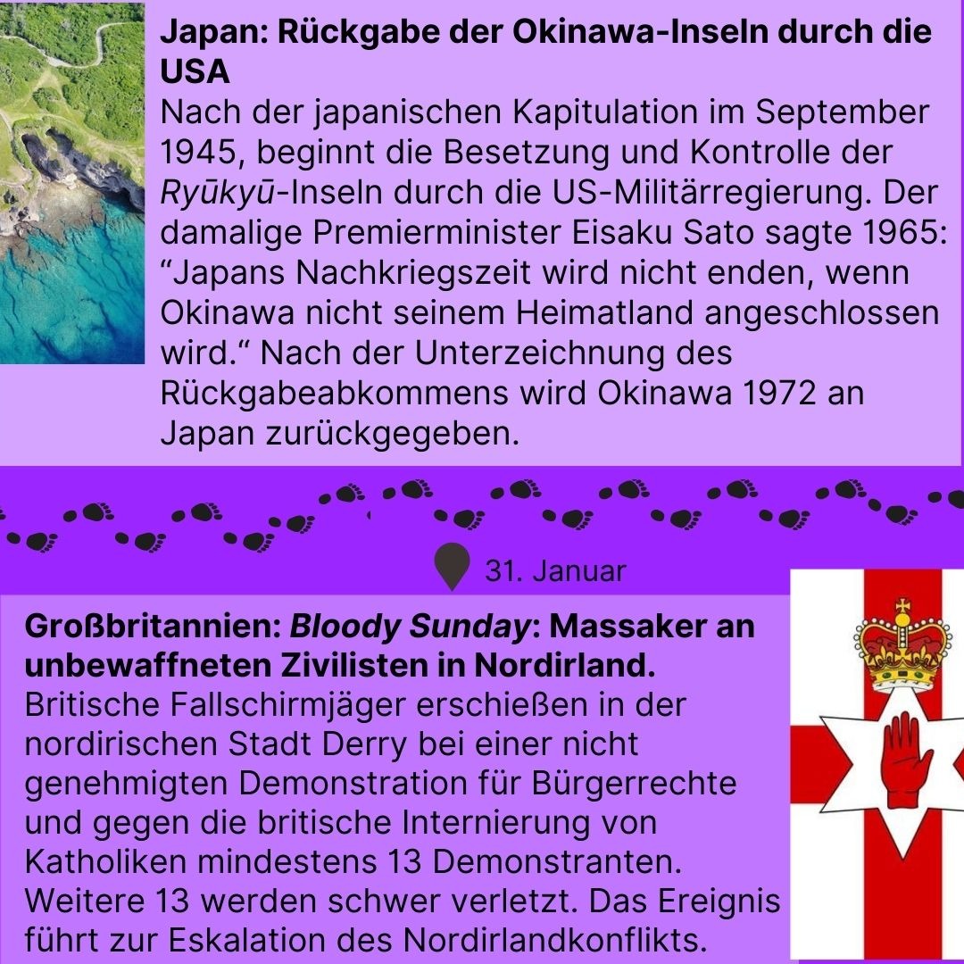 Zeitreise 1972 | Rückgabe der Okinawa Inseln und Bloody Sunday