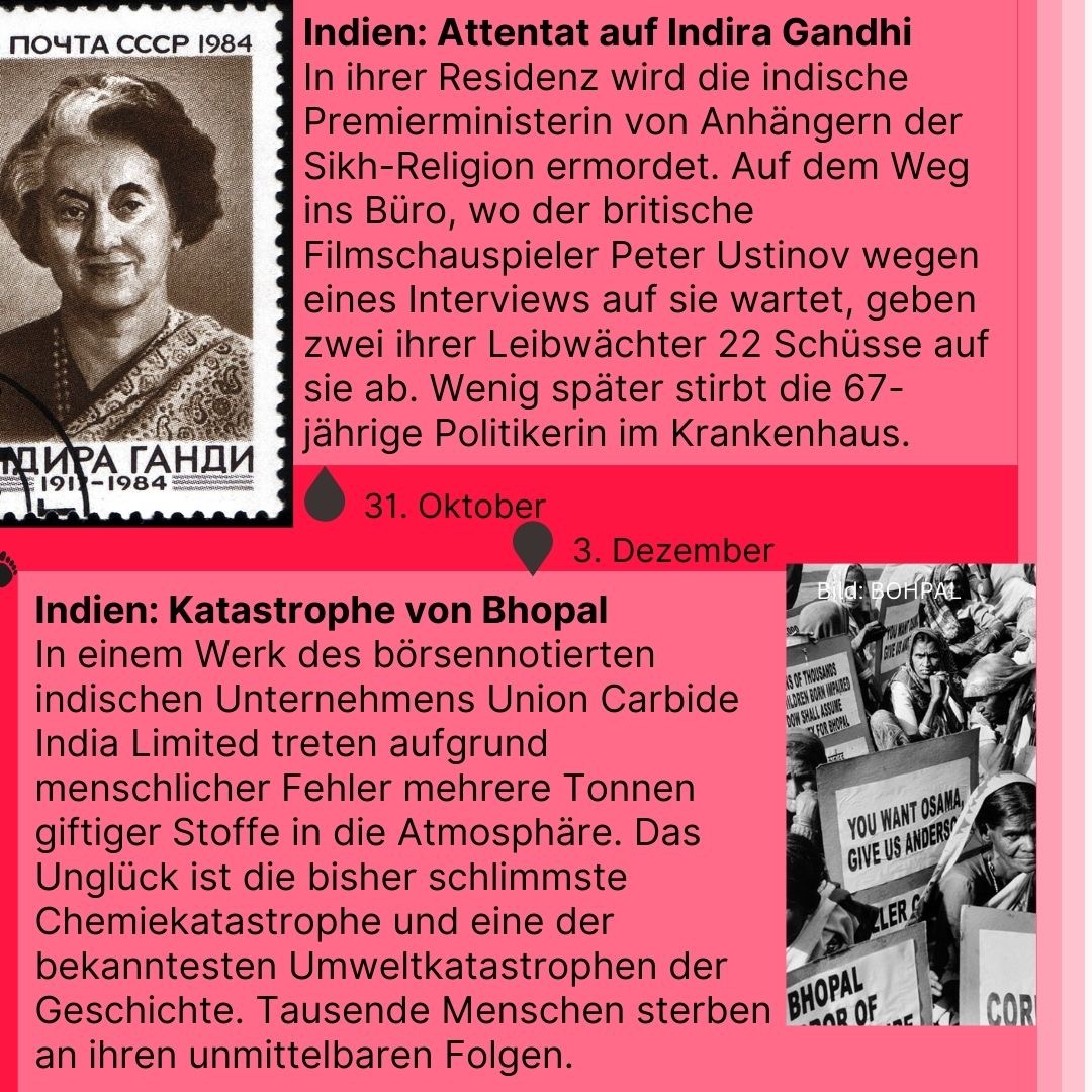 Zeitreise 1984 | Attentat auf Indira Gandhi und Katastrophe von Bhopal